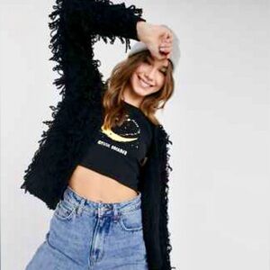 Loopy Knit Black Cardigan